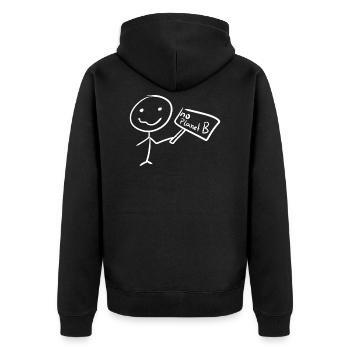kein Planet - Unisex Premium Bio Zip Hoodie - Schwarz - Hinten - Nico (187cm)