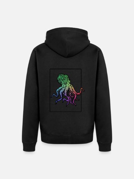 Krake - Unisex Premium Bio Zip Hoodie - Schwarz