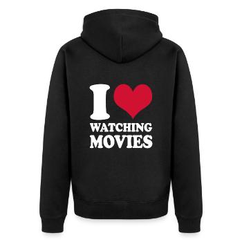 Film Kino J’aime regarder des films Critique de cinéma - Veste à capuche bio Premium Unisexe - noir - Dos - Nico (187cm)
