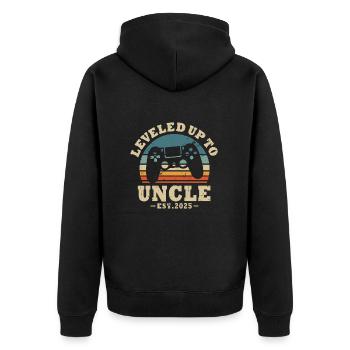 Ascended to Uncle 2025 - Unisex Premium Organic Zip Hoodie - black - Back - Nico (187cm)