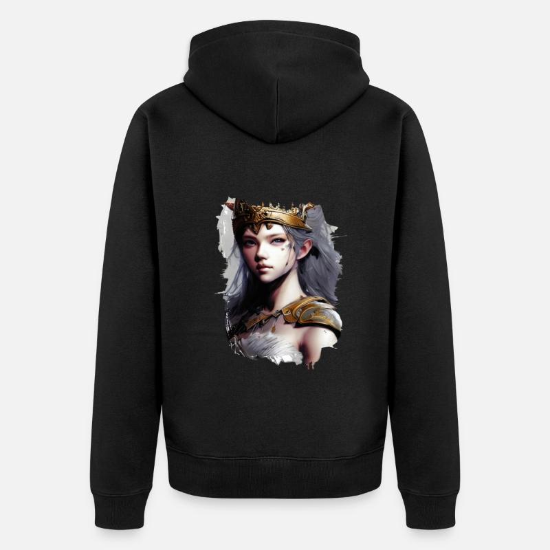 Guerrier Mme Schildjungfer Valkyrie beaux-arts - Veste à capuche bio Premium Unisexe - noir