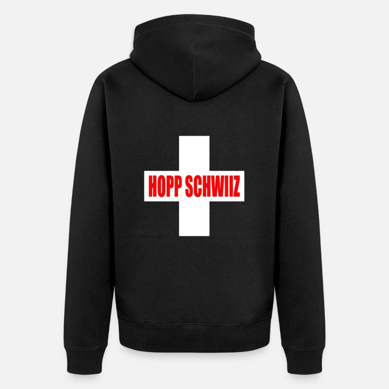 Hopp schwiiz - Veste à capuche bio Premium Unisexe - noir