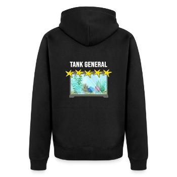 Aquarium Aquarianer Fischzüchter Aquariumfische - Unisex Premium Bio Zip Hoodie - Schwarz - Hinten - Nico (187cm)