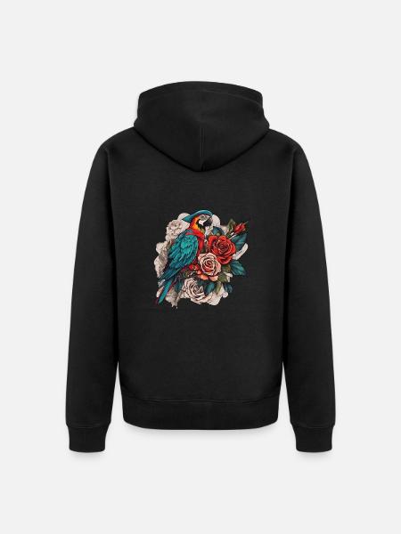 Perroquet - Veste à capuche bio Premium Unisexe - noir