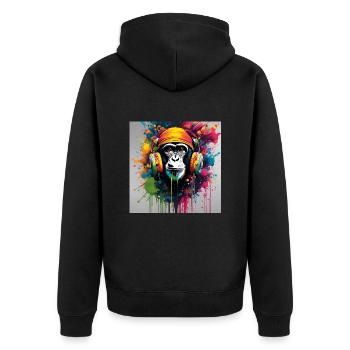 Un beau portrait en musique - Veste à capuche bio Premium Unisexe - noir - Dos - Nico (187cm)