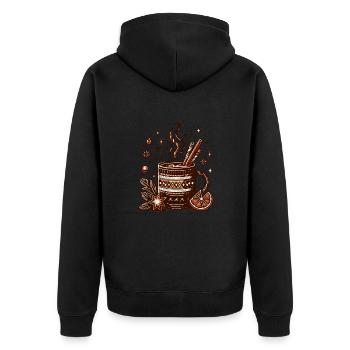 WINTER HOT DRINK COFFEE CAFÉ TEA REST TIME - Unisex Premium Organic Zip Hoodie - black - Back - Nico (187cm)