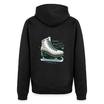 ICE SKATING ICE SKATING WINTER SNOW SHOES SPORTS - Unisex Premium Organic Zip Hoodie - black - Back - Nico (187cm)