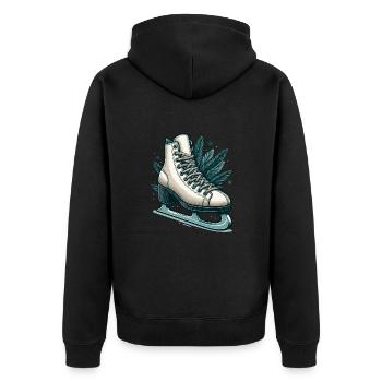 ICE SKATING ICE SKATING WINTER SNOW SHOES SPORTS - Unisex Premium Organic Zip Hoodie - black - Back - Nico (187cm)