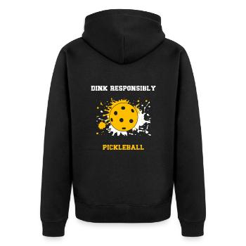 Dink Responsibly Don't Get Smashed - Unisex Premium Organic Zip Hoodie - black - Back - Nico (187cm)