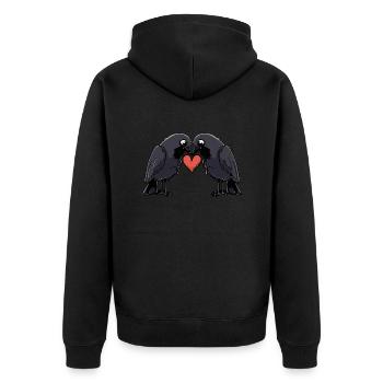 Corbeau Couple Crow e Saint-Valentin - Veste à capuche bio Premium Unisexe - noir - Dos - Nico (187cm)