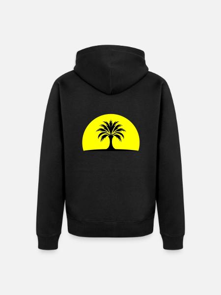 Sun Palm Island - Unisex Premium Organic Zip Hoodie - black