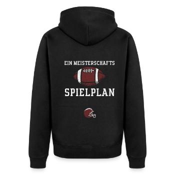 Ein Meisterschafts Spielplan - Unisex Premium Bio Zip Hoodie - Schwarz - Hinten - Nico (187cm)