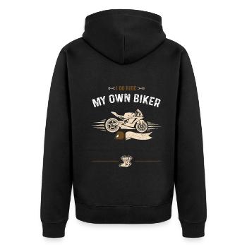 I Do Ride My Own Biker - Unisex Premium Bio Zip Hoodie - Schwarz - Hinten - Nico (187cm)
