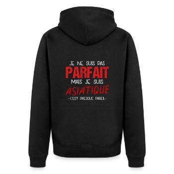 Parfait - Asiatique - Homme - Cadeau - Asie - Veste à capuche bio Premium Unisexe - noir - Dos - Nico (187cm)