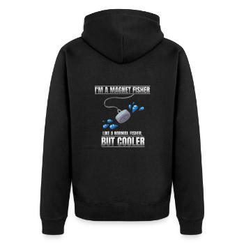 I'm a magnet fisher - Unisex Premium Organic Zip Hoodie - black - Back - Nico (187cm)