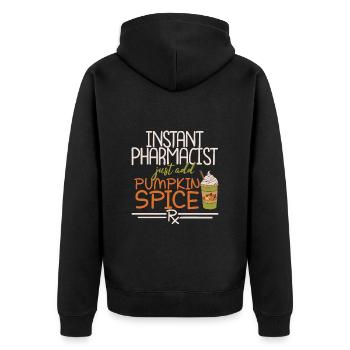 Apothecary Thanksgiving Pumpkin Spice - Unisex Premium Organic Zip Hoodie - black - Back - Nico (187cm)