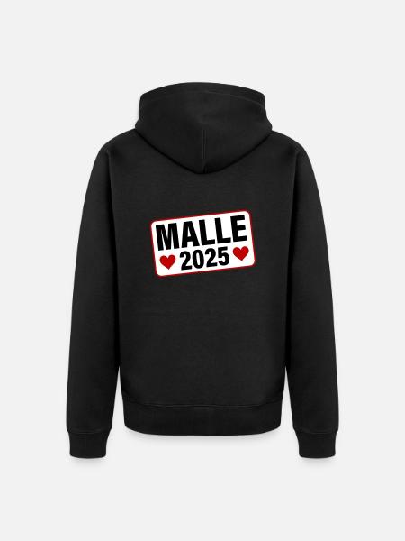 Malle 2025 Heart - Unisex Premium Organic Zip Hoodie - black