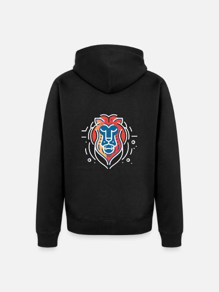 Wise Lion - Unisex Premium Organic Zip Hoodie - black
