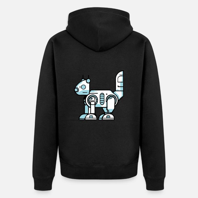 Cyber Roboter Eichhörnchen - Unisex Premium Bio Zip Hoodie - Schwarz