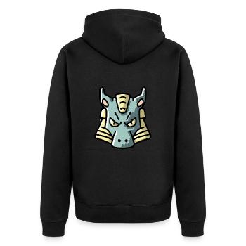 Finter looking dragon - Unisex Premium Organic Zip Hoodie - black - Back - Nico (187cm)