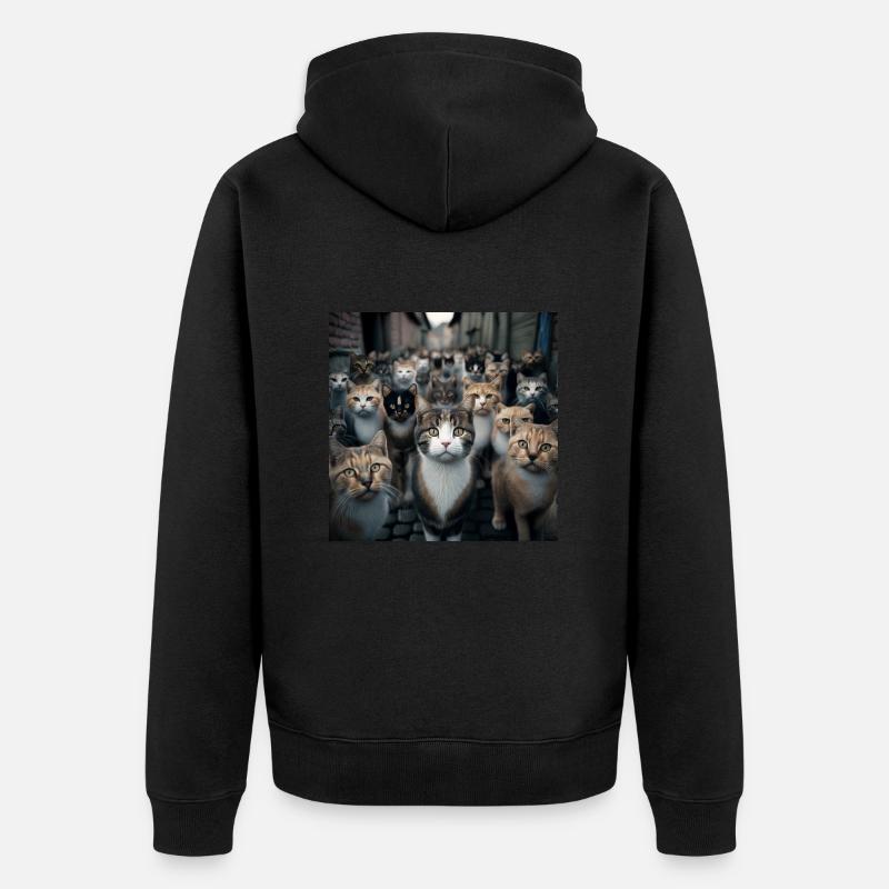kattegate - Premium økologisk unisex-hettejakke - svart