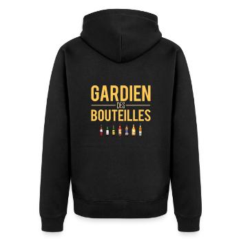 Gardien des bouteilles blague alcool apéro humour - Veste à capuche bio Premium Unisexe - noir - Dos - Nico (187cm)