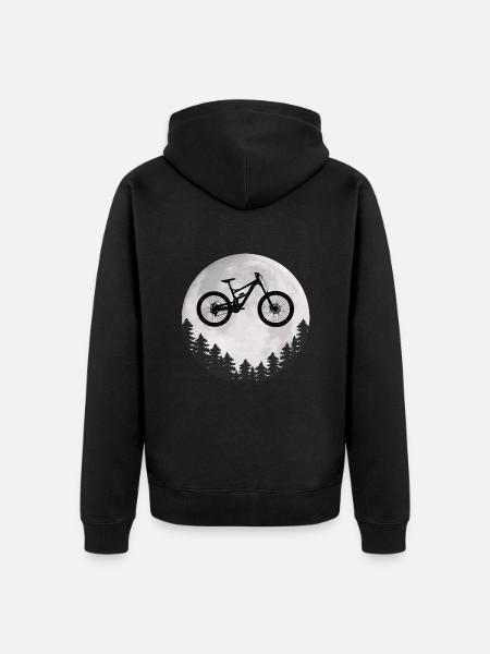 Mountainbike Mond Mountainbiker Moon - Unisex Premium Bio Zip Hoodie - Schwarz