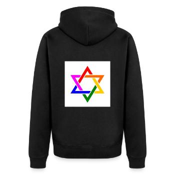 Israel lgbt drapeau - Veste à capuche bio Premium Unisexe - noir - Dos - Nico (187cm)