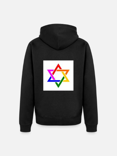 Israel lgbt flag - Unisex Premium Organic Zip Hoodie - black