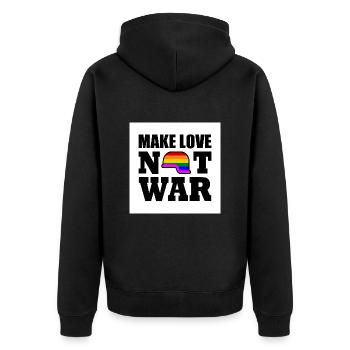 Make love not war - Veste à capuche bio Premium Unisexe - noir - Dos - Nico (187cm)