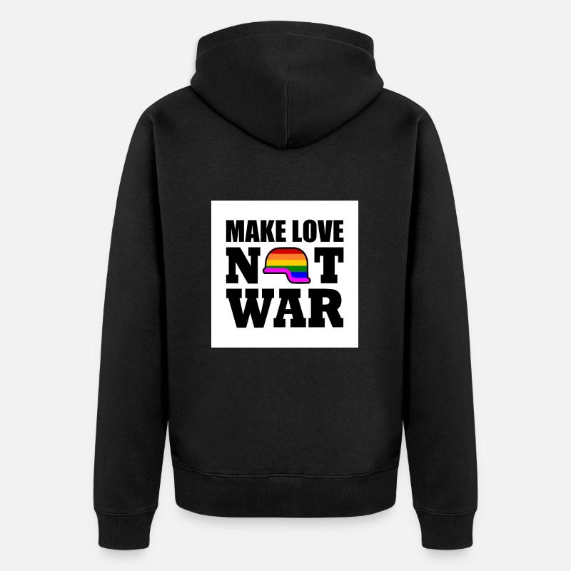 Make love not war - Unisex Premium Bio Zip Hoodie - Schwarz