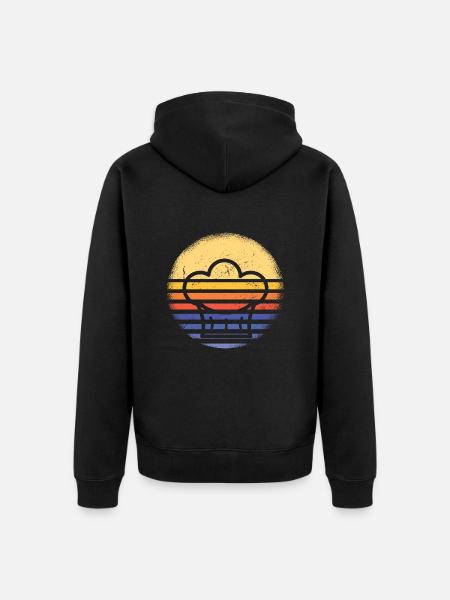 Cook Retro Sunset Cooking - Unisex Premium Bio Zip Hoodie - Schwarz