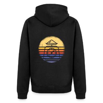 Baker Retro Sunset Baking - Unisex Premium Organic Zip Hoodie - black - Back - Nico (187cm)