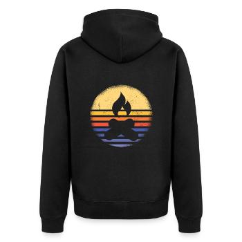 Camper Retro Sunset Camping - Unisex Premium Organic Zip Hoodie - black - Back - Nico (187cm)