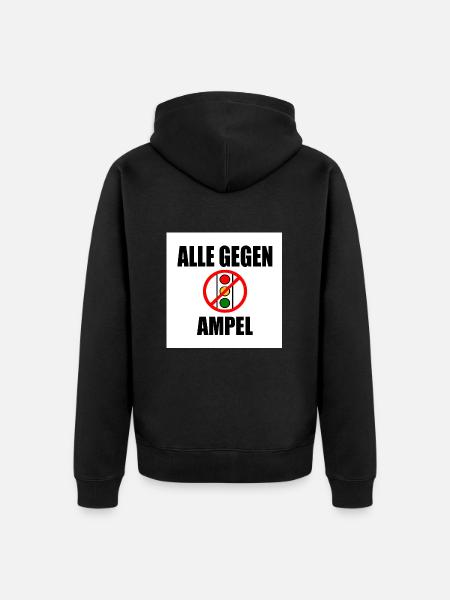 Alle gegen ampel - Unisex Premium Bio Zip Hoodie - Schwarz