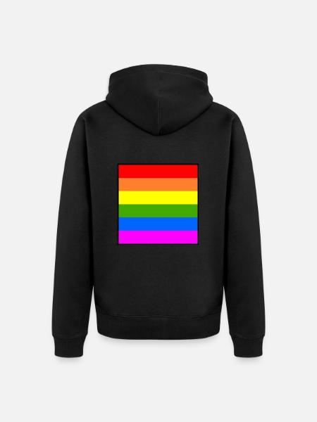rainbow flag rainbow lgbt flag - Unisex Premium Organic Zip Hoodie - black
