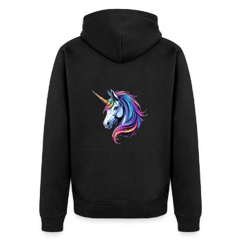 Une charmante licorne - Veste à capuche bio Premium Unisexe - noir - Dos - Nico (187cm)