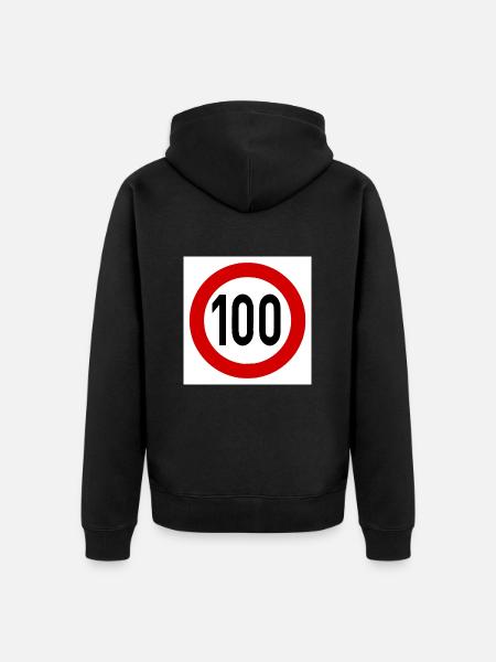 Speed limit 100 - Unisex Premium Organic Zip Hoodie - black