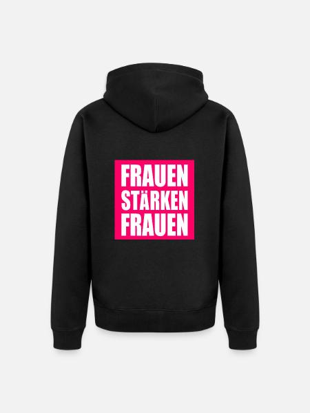 frauen stärken frauen - Unisex Premium Bio Zip Hoodie - Schwarz
