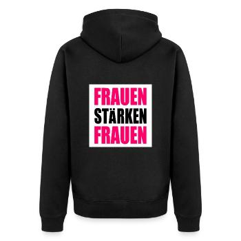 Women empower women - Unisex Premium Organic Zip Hoodie - black - Back - Nico (187cm)