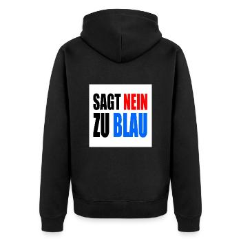 dit non au bleu - Veste à capuche bio Premium Unisexe - noir - Dos - Nico (187cm)