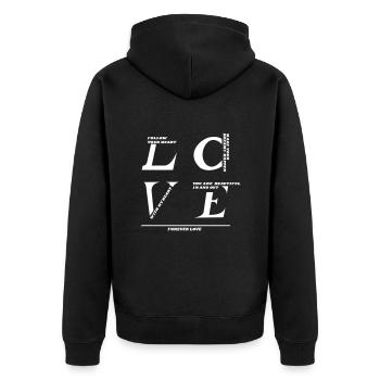 AMOUR - vous-même - Veste à capuche bio Premium Unisexe - noir - Dos - Nico (187cm)