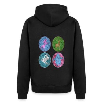 Unicorn, Deer, Hare, Penguin, Shadow Figure - Unisex Premium Organic Zip Hoodie - black - Back - Nico (187cm)