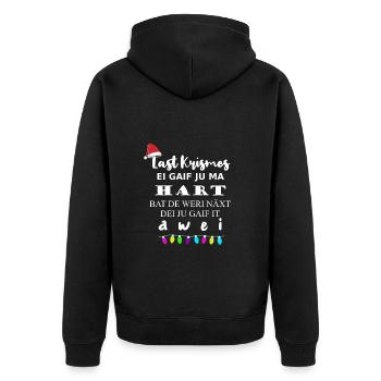 Weihnachten 80er Ohrwurm lustig Schlager Musik Fun - Unisex Premium Bio Zip Hoodie - Schwarz - Hinten - Nico (187cm)