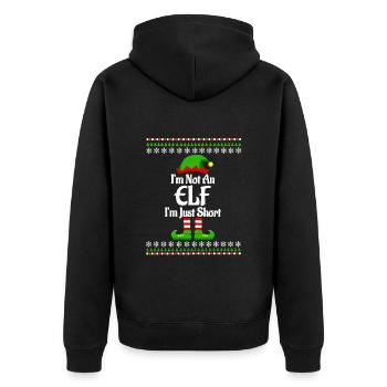 Cadeau de Noël coquin tenue de Noël elfe - Veste à capuche bio Premium Unisexe - noir - Dos - Nico (187cm)