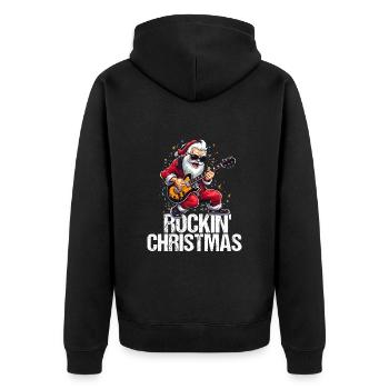 Le Père Noël fête Noël avec du rock’n’roll - Veste à capuche bio Premium Unisexe - noir - Dos - Nico (187cm)