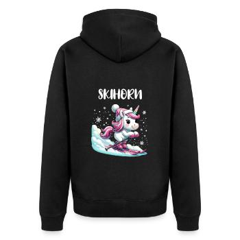 Mignon Licorne Ski Vacances Ski Piste Rose - Veste à capuche bio Premium Unisexe - noir - Dos - Nico (187cm)