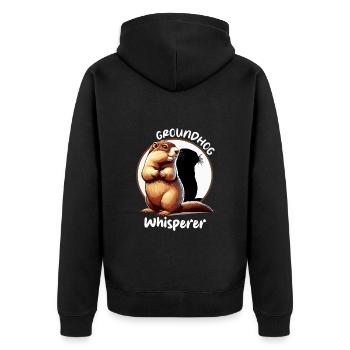 Jour de la marmotte Amérique Ombre Drôle - Veste à capuche bio Premium Unisexe - noir - Dos - Nico (187cm)