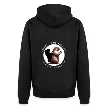Groundhog Day Groundhog Shadow America Spring - Unisex Premium Organic Zip Hoodie - black - Back - Nico (187cm)