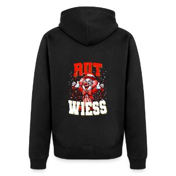 Köln Karneval Köln Alaaf Rut Wiess Clown Konfetti - Unisex Premium Bio Zip Hoodie - Schwarz - Hinten - Nico (187cm)